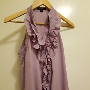 Sale! Purple Ruffle Sleeveless Top Small